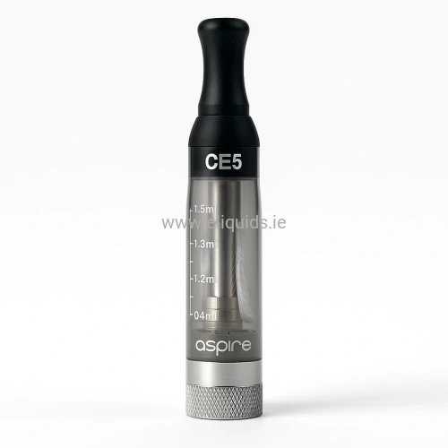 Aspire CE5 Clearomizer – transparent refillable vape tank with eGo threading and visible e-liquid scale, suitable for MTL vaping.
