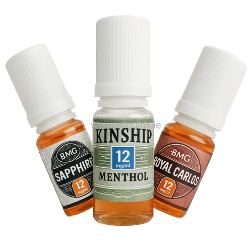 BMG e-liquids range featuring classic flavours and bold nicotine strengths, known for quality and consistent performance.