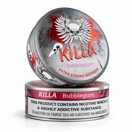 KILLA Extra Strong nicotine pouches with English and Irish warning
