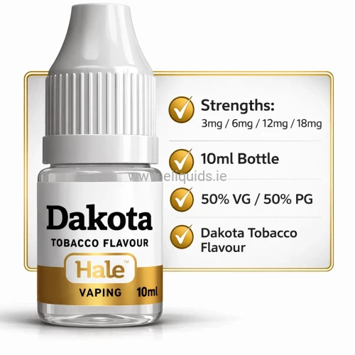 Dakota tobacco e-liquid Hale Vaping 10ml bottle
