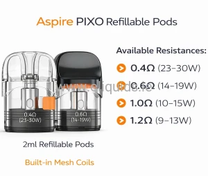 Aspire PIXO Replacement Pods 2 Pack