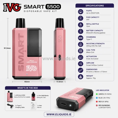 IVG Smart 5500 Disposable Vape Kit - Buy For €14.99