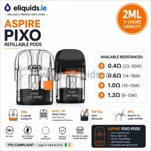 Aspire PIXO Replacement Pods 2 Pack