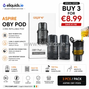 Aspire OBY Replacement Pods 2ml – 3-Pack 