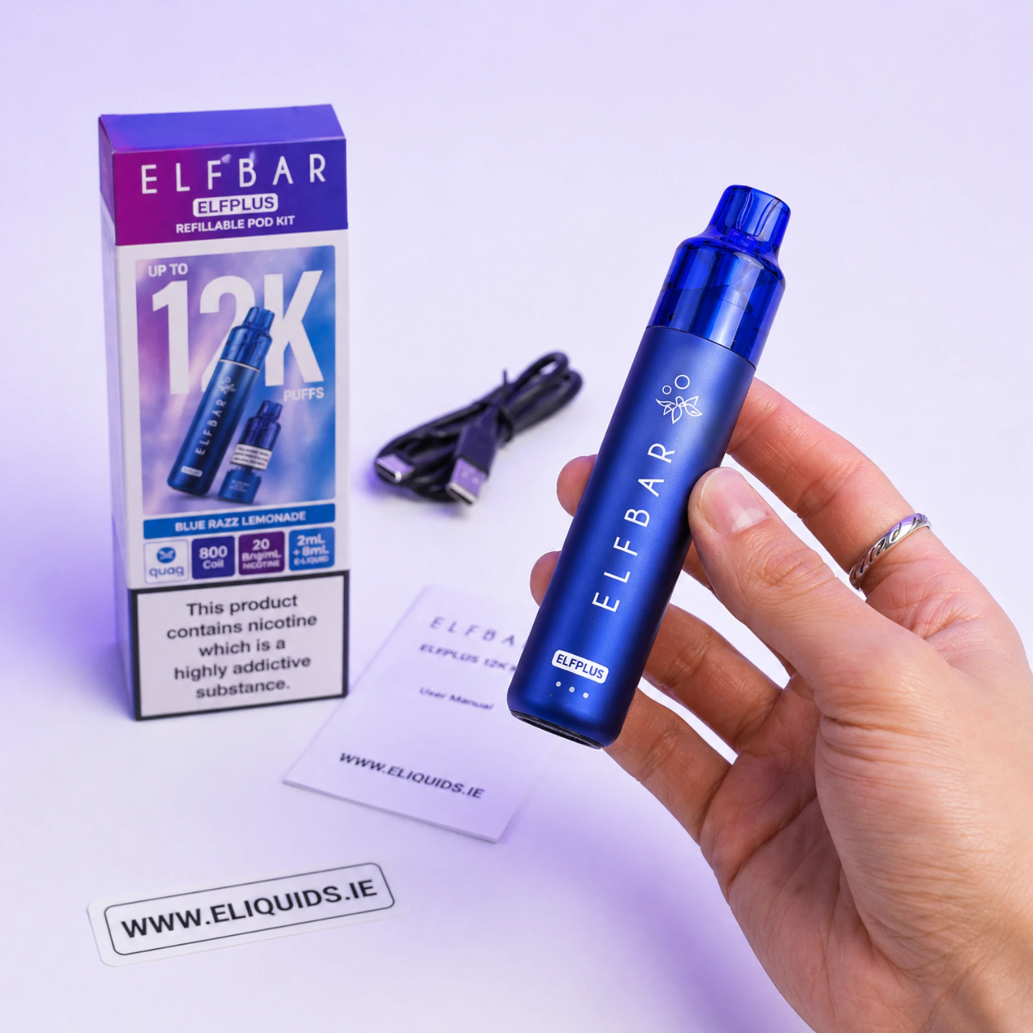 Elf Bar ElfPlus 12K Kit held in hand for real usage review in Ireland