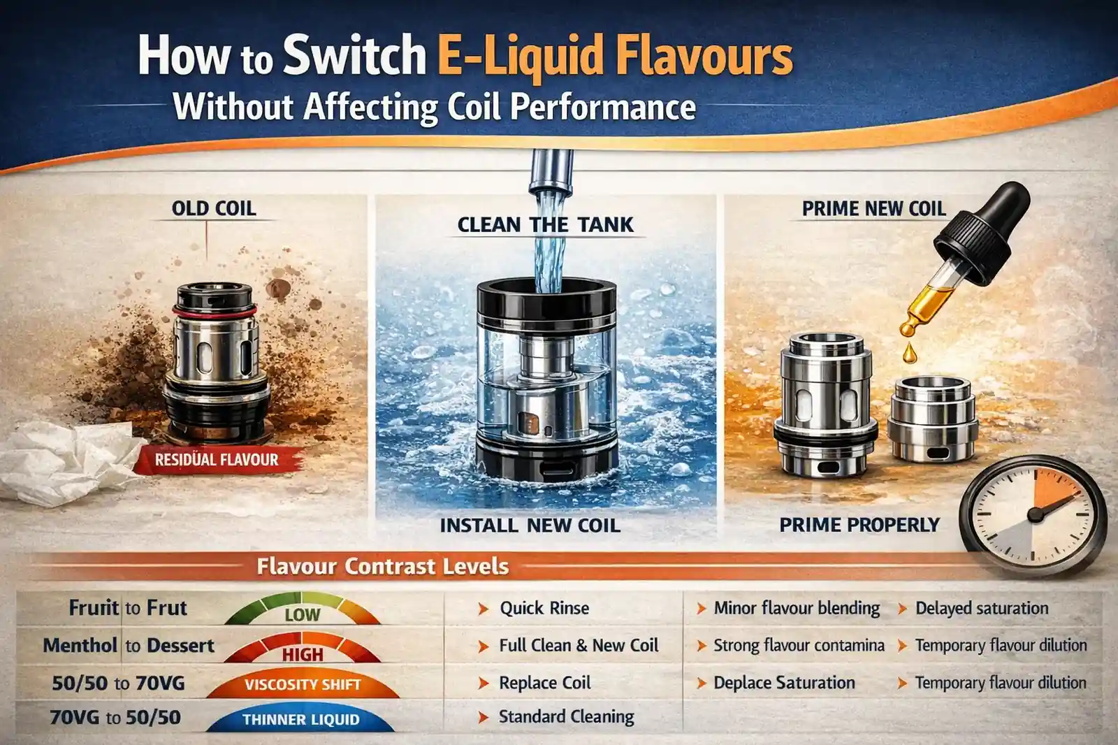 How to Switch E-Liquid Flavours Without Affecting Coil Performance