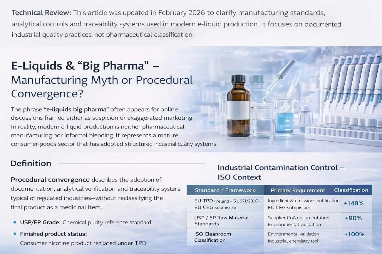 E-Liquids & “Big Pharma” – Manufacturing Transparency Explained